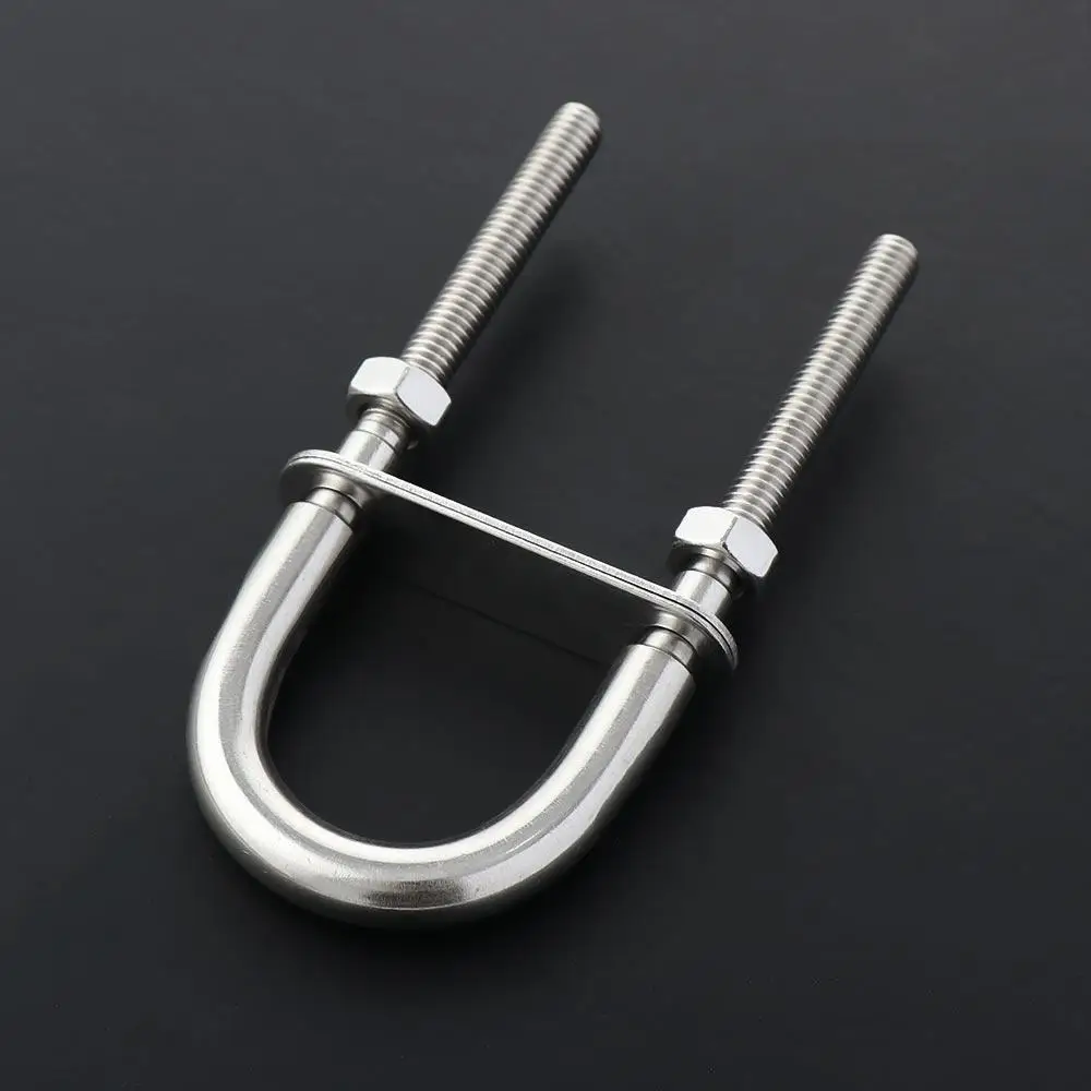 Steel Metal U-bolt Yacht accessories Boat Hardware U-bolt Screw with Nut Screw Pads Rope Rigging Bow Stern Eye