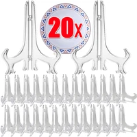 2/3/4 Inch Plastic Plate Display Stand Foldable Kitchen Dish Tableware Display Stand Picture Frame Holders for Home Table Decor 1