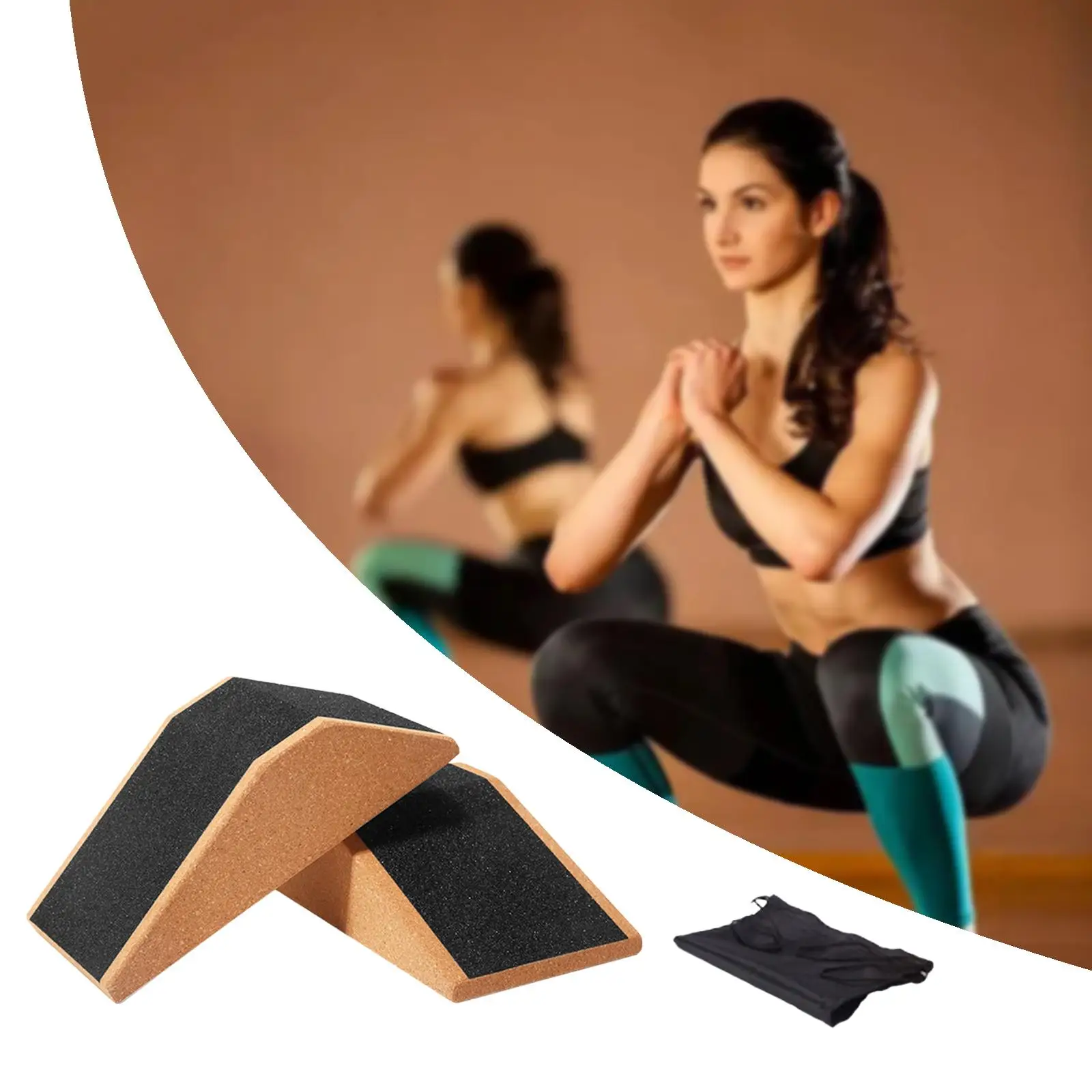 Cork Squat Wedge Block Lightweight Platform for Pilates Fitness Stretching