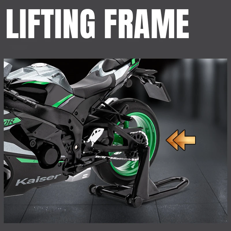 1:12 Kawasaki Ninja ZX10R Alloy Die Cast Motorcycle Model Toy Vehicle Collection Sound and Light Off Road Autocycle Toys Car 2