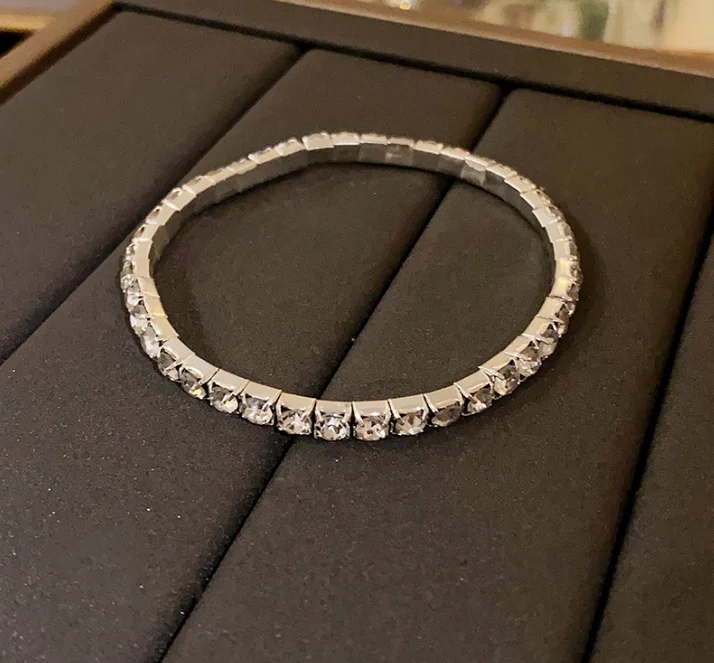 Bracelet réglable de luxe pour femmes, mode tempérament géométrique carré strass, bijoux de fête de mariage