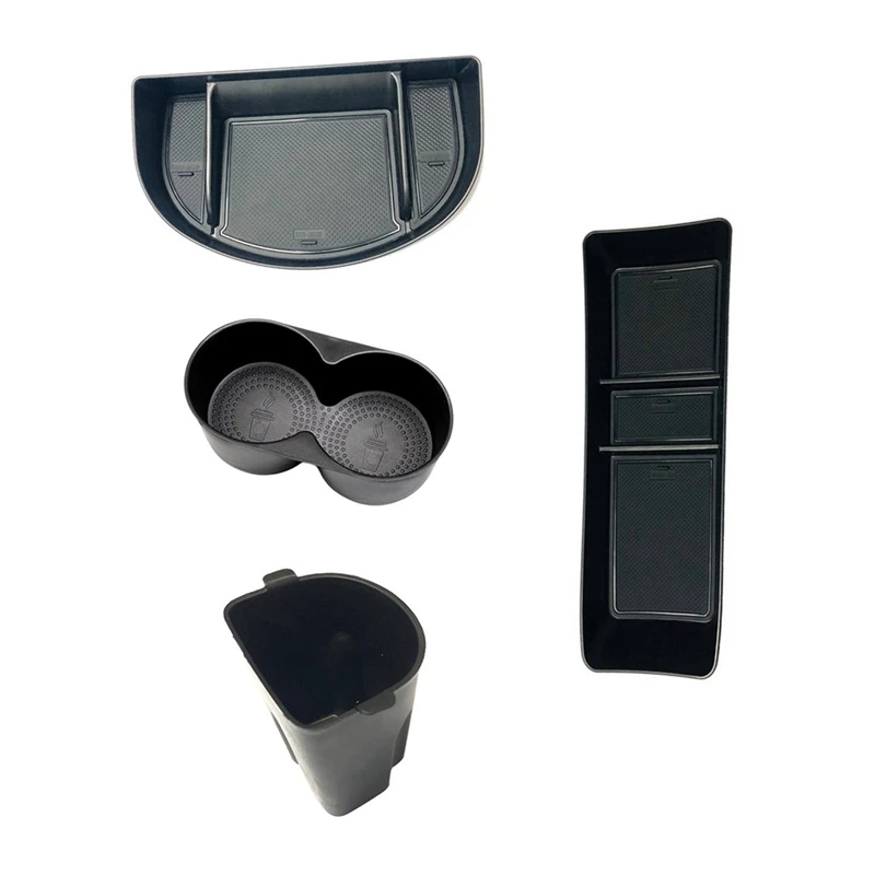 

For BYD Dolphin 2023 2024 Central Control Lower Storage Box , Water Cup Cover , Rear Screen Organizer Replacement Parts - 4PCS