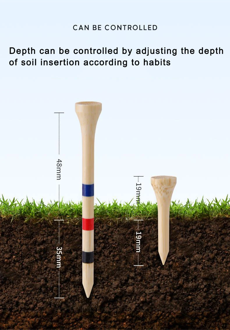 PGM Golf Bamboo TEE Adjustable Height Ball Studs Long and Short Ball Ladders Golf Supplies Depth Marking Tee Golf Supplies
