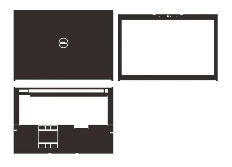 Dell Precision M6800 용 사전 절단 스티커 케이스 커버 필름, 맞춤형 스타일, 1x 탑, 1x 팜레스트, 1x 스크린 베젤 스킨