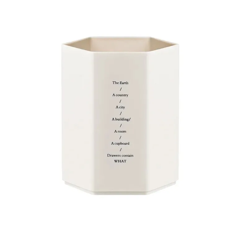 Creative Hexagonal Design Pen Holder Large Capacity Pen Pencil Pot Brush Storage Container Box Plastic Stationery Desk Organizer