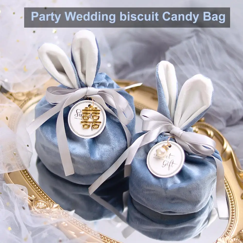 

Candy Storage Holder Easter Rabbit Treat Bag Adorable Portable Cloth Bag Velvet Bag Easter Gift Bag For Easter