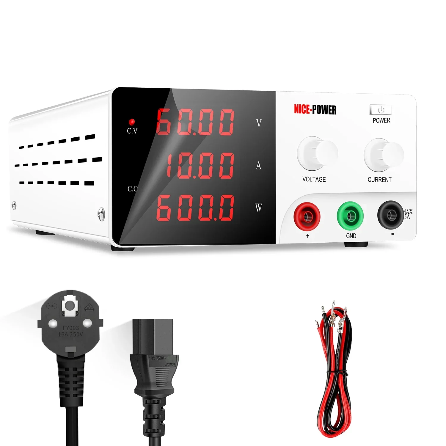 

NICE-POWER R-SPS6010 White Switching DC Power Supply Repair Voltage Regulator Voltage Regulation Variable Power Supply 60V 10A
