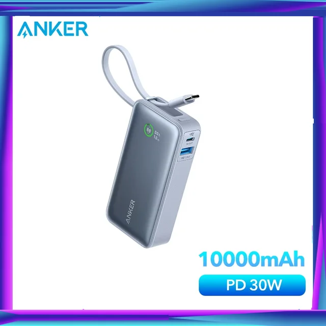 Anker Nano Power Bank (30W, Built-In USB-C Cable)