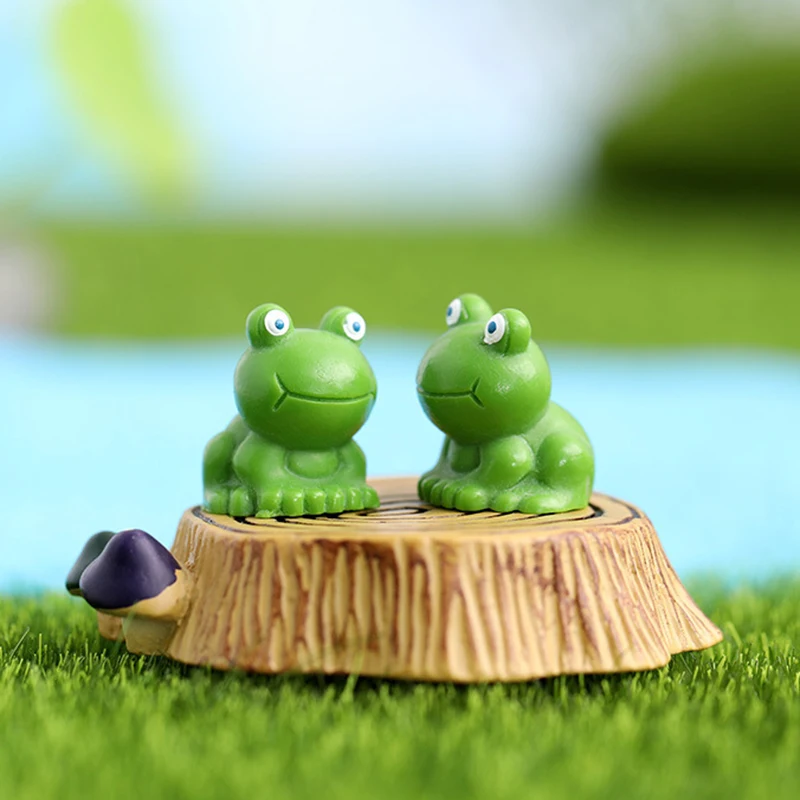 50Pcs Blue-Eyed Frog Resin Ornament Moss Landscape Figurine Ornamento Decorativo Mini Blue-Eyed Frog Materiale Fai Da Te Statue Carine