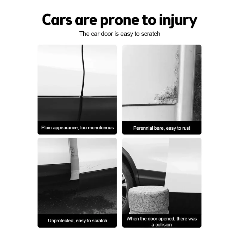 4Pcs Car Door Corner Protective Cover Door Scratch Protector Silicone Anti-collision Covers Corner Guard Auto Accessories