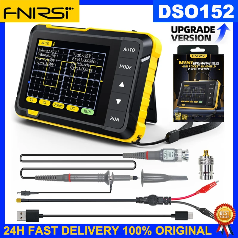 FNIRSI DSO152 Mini Handheld Digital Oscilloscope 2.5MSa/s 200KHz Analog Bandwidth 800VPP Support Firmware Upgrade PWM Output
