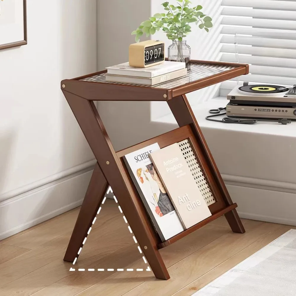 Small Tea Table Cabinet Bamboo Sofa Side Tables Rack Bedroom Bedside Table Modern Decor Coffee Tables for Living Room Furniture