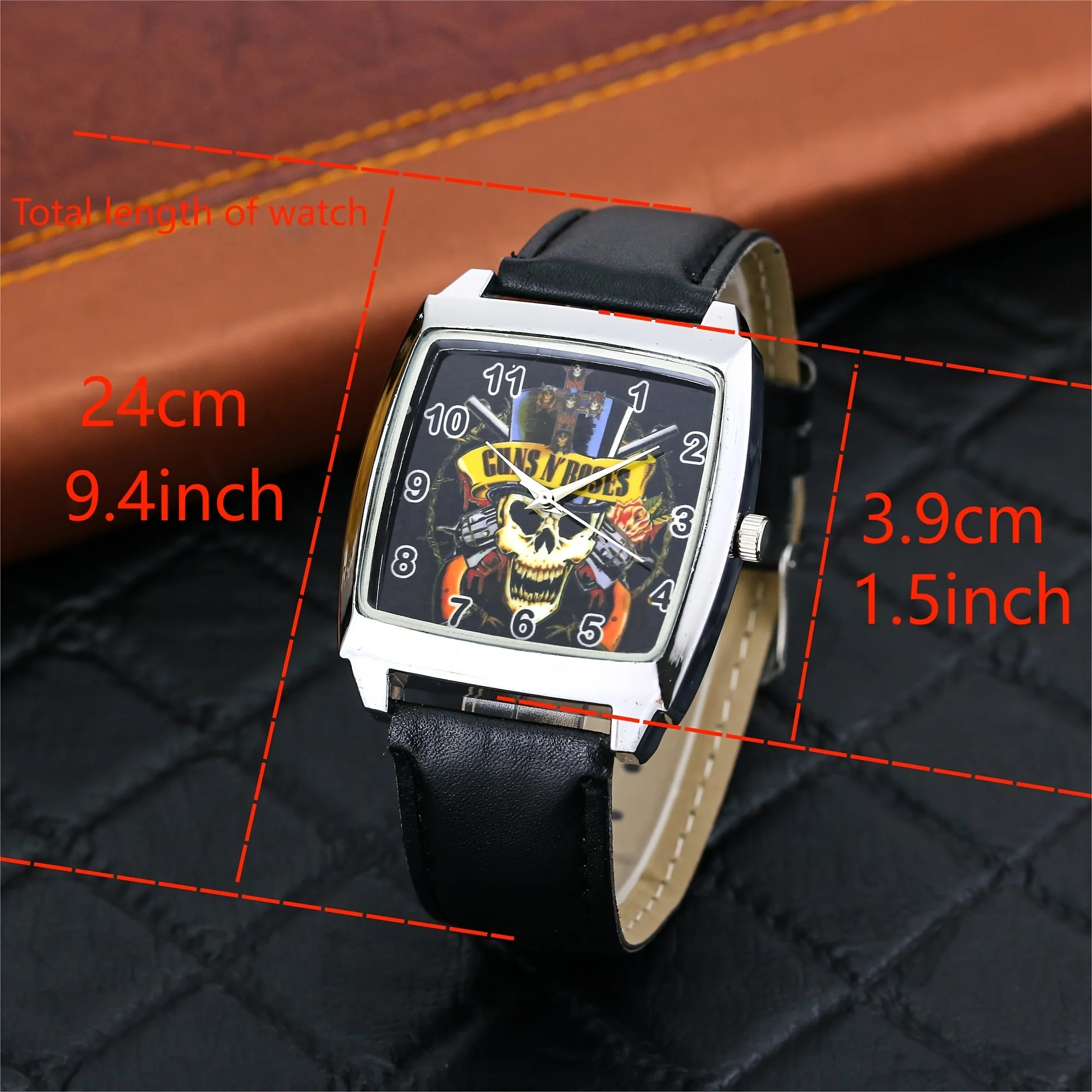 Dual Gun Skeleton Men's and Women's Fashion Trendy Watch Wine Barrel Type Watch Belt Quartz