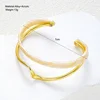 Luxury Fashion Simple White Shellfish Board Bend Metal Geometric Overlap Opening Bangle Bracelet Women Jewelery Pulseras Mujer 2