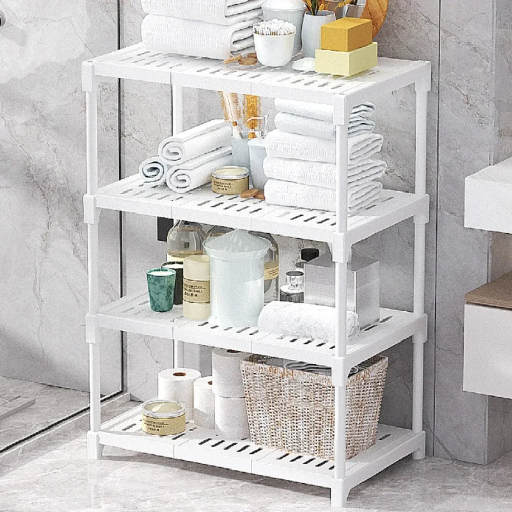 Storage Rack Bathroom Shelf Rack Bathroom Storage Rack Wall Shelf Organizer 4-Tier Storage Rack