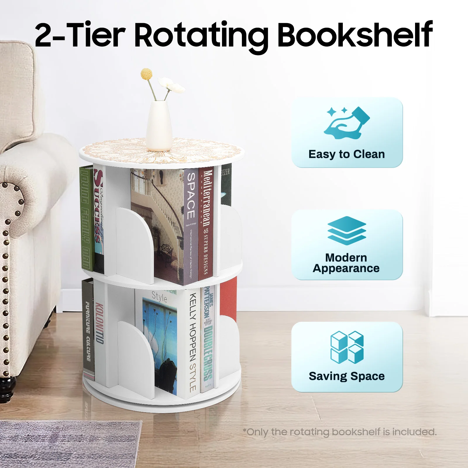 360° Rotating Bookshelf 5