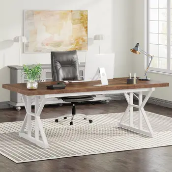 63 Inch Executive Desk,Large Computer Office Desk Workstation,Laptop Desk Study Writing Table Business Furniture for Home Office