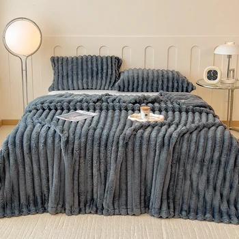 Wide Striped Flannel Blanket 3