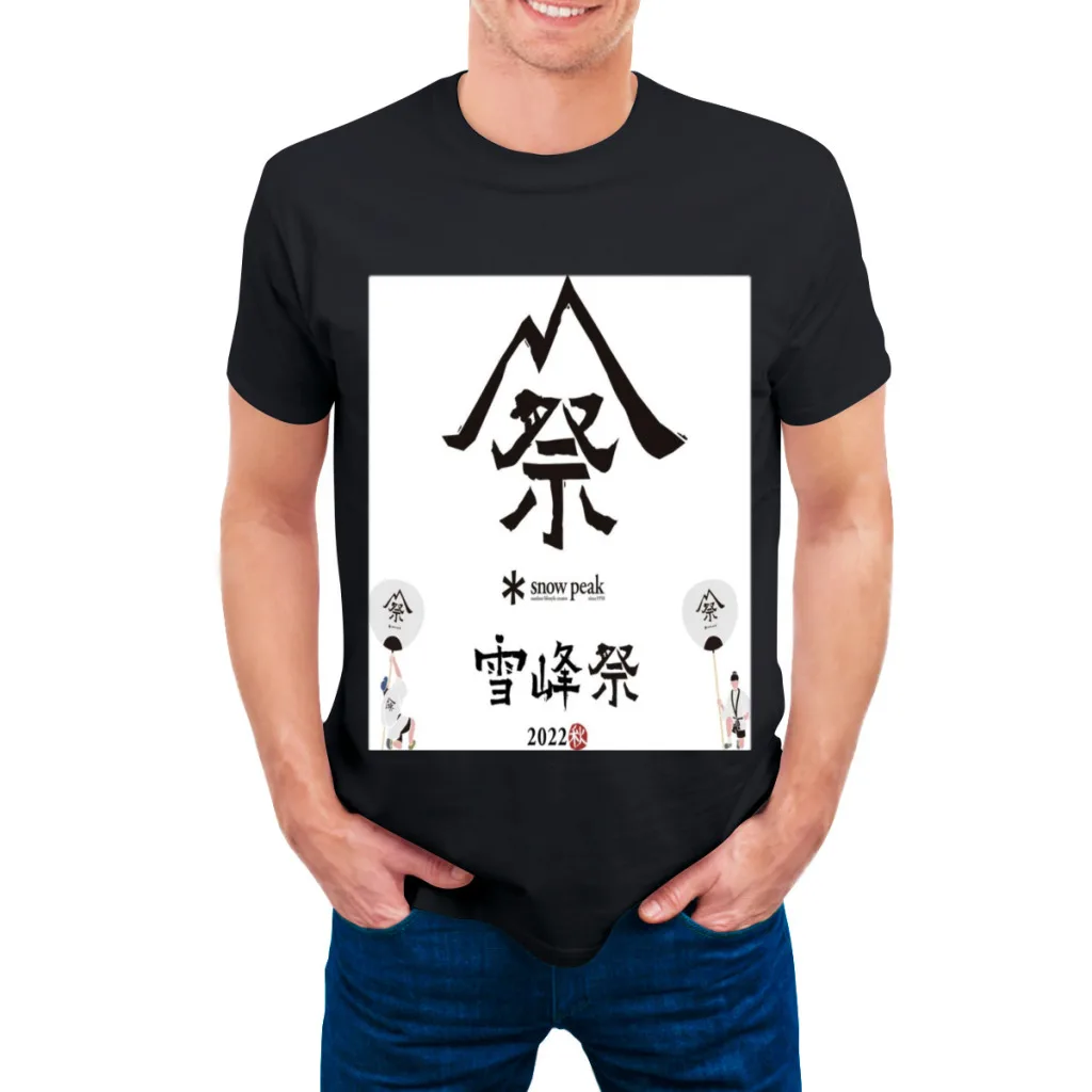 Camiseta de manga corta con cuello redondo y estampado militar de Snow Peak Chevrons para hombre, nueva camiseta de verano de manga corta