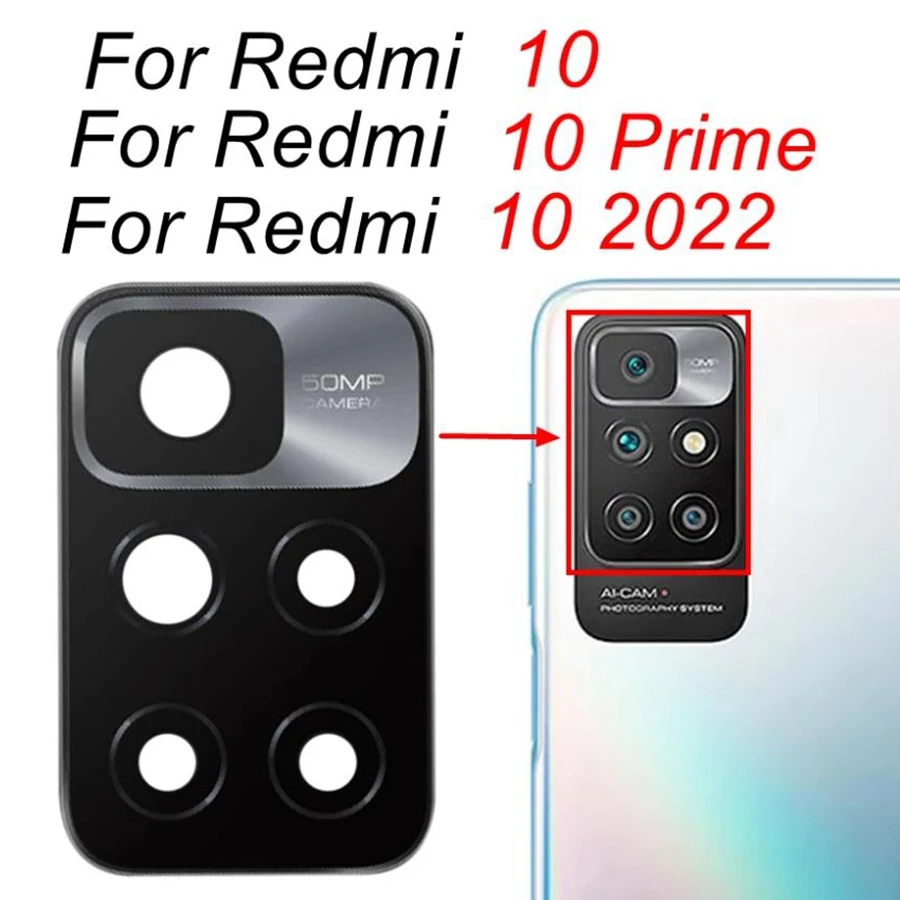 Rear Back Camera Glass Lens For Redmi 10 10C Note 10 Pro MAX 10S 10T 11 Pro Plus 5G 11S Note10 Note11 Global Replacement+Sticker 