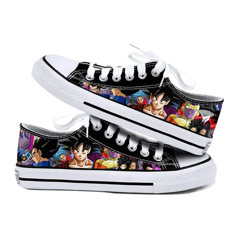 Dragon Ball Son Goku Men's Canvas Shoes Anime Super Saiyan Low Upper Vulcanized Shoes Casual Student Sneakers Plimsolls Vegeta men canvas shoes