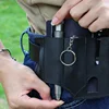 Outdoor Leather EDC Tool Knife Sheath Pockets Multitools Holder Essentials Organizer Belt Pouch Pocket Hunt Portable Flashlight 6