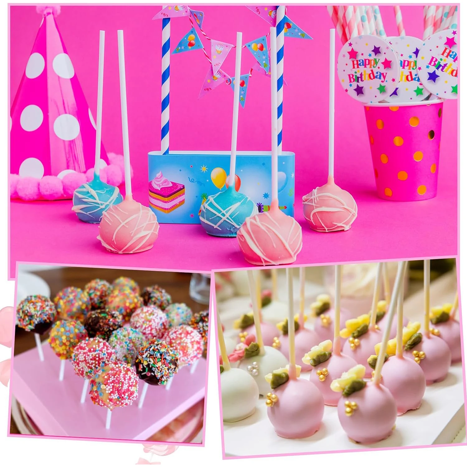 100Pcs DIY Candy Sticks Lollipop Sticks Chocolate Stick Great Dessert Bakeware Candy Bar Support DIY Desert Supplies Kids Favour
