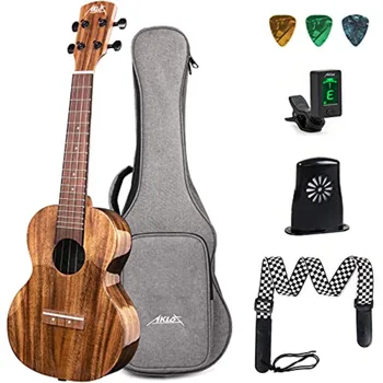 All Solid Acacia Ukulele 23 Inch Concert Ukelele with Super Warm Tone Designed for Professional Beginners and Adults Complete S