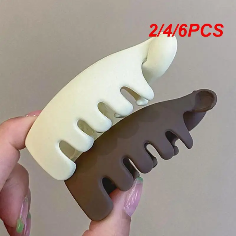 

2/4/6PCS Hairpin Durable Net Red Horse Tail Buckle Banana Clip Frosted Long Hair High Ponytail Clip Ladies Hair Accessories