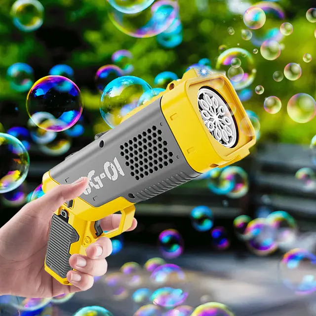 New Bubble Gun Electric Blaster Master Bubbles Machine Gun Launcher Shape Automatic Blower Soap Toys For Kids Children Gifts 3