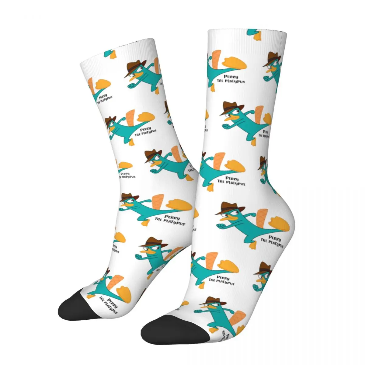 

Осенне-зимние повседневные мужские женские носки с мультяшным принтом "Перри платипус" поглощающие пот баскетбольные носки с животными
