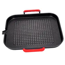 Grill Pan Portable Skillet Cookware Grilling BBQ Picnic Camping Griddle Tray