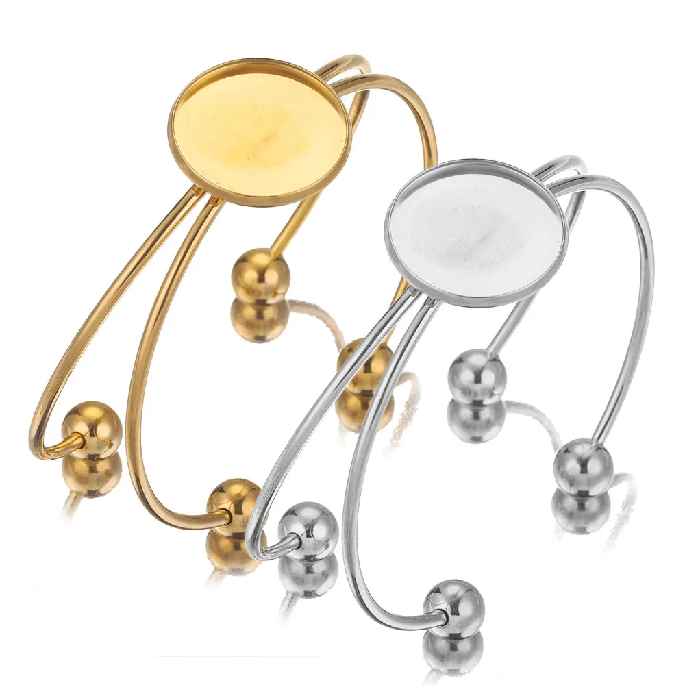 6 Anelli Ovali In Acciaio Inox Placcati Oro Per Fai-da-te Gioielli | Con Vassoio Per Cabochon In Vetro 14x10mm