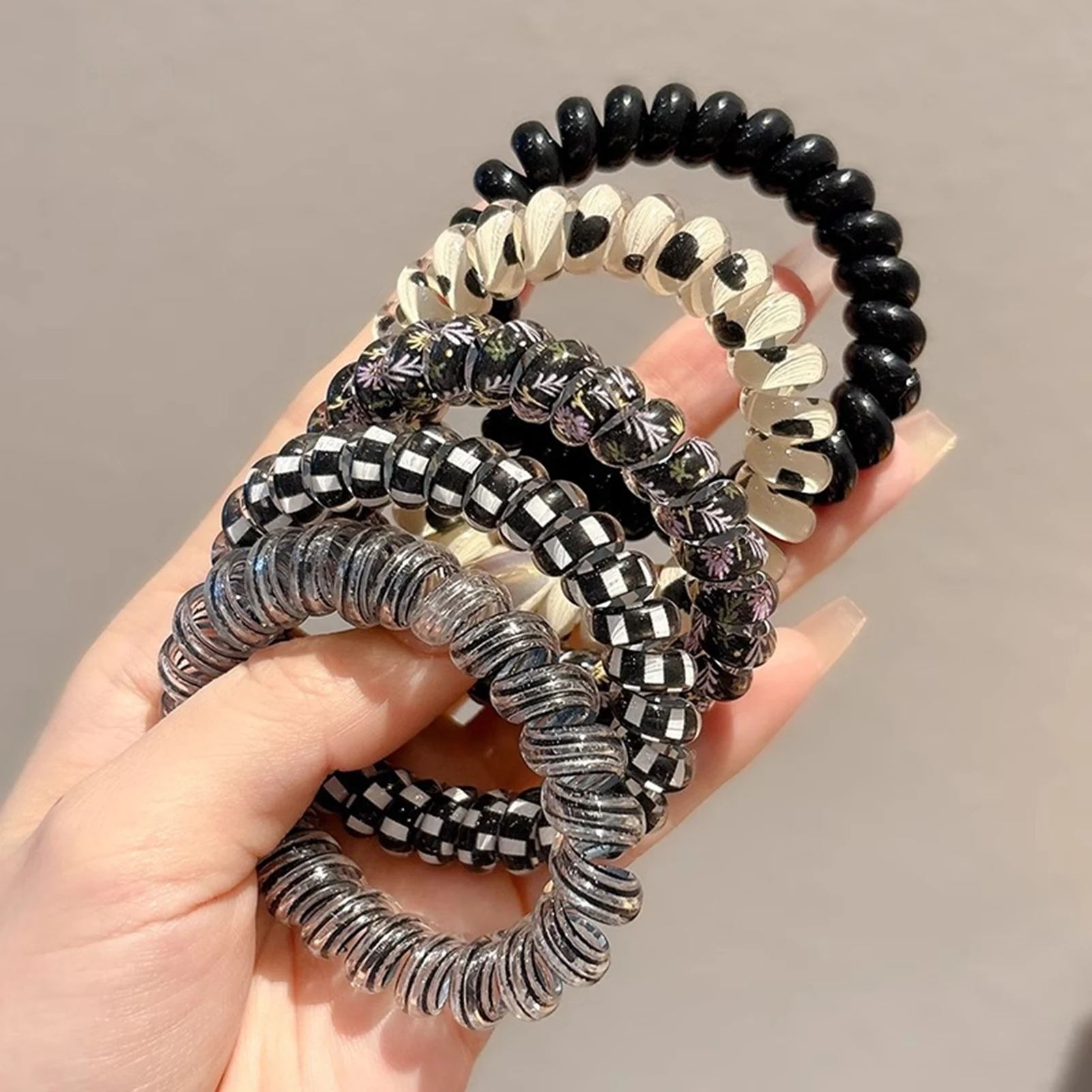 Spiral No-Crease Hair Ties – Strong Grip Ponytail Holders