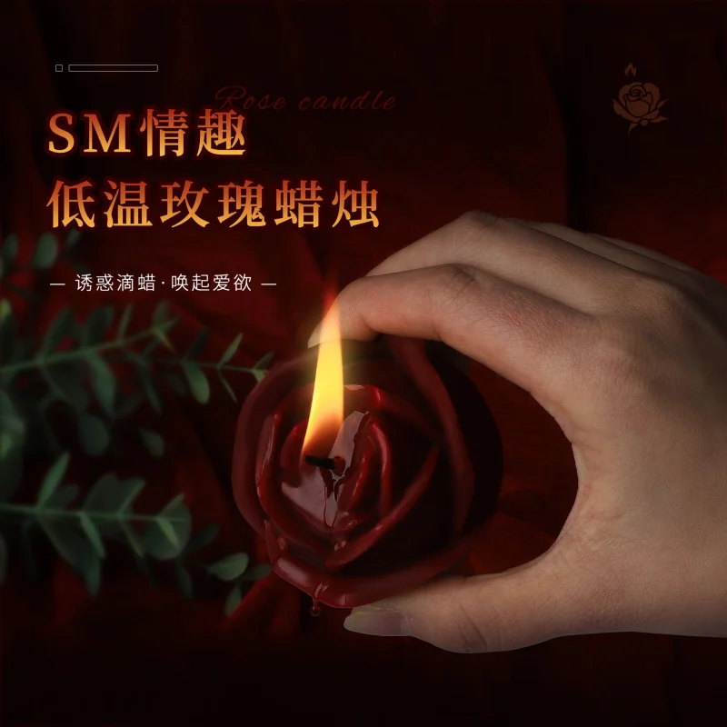 smFlirting Props Rose Low Temperature Candles Couple Binding Training an Engine of Torture Wax Drip Adult Supplies Sexy Candle