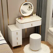 

Light Luxury Makeup Vanity Table with Mirror Nordic Vanity Desk with Light Mirror Dressers for Bedroom Dresser Bedroom Furniture