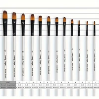 12pcs Artist Paint Brushes Set For Oil Acrylic Flat Tip Kit Paint Brushes For Nylon Paint Brushes Artist Watercolor Painting 2