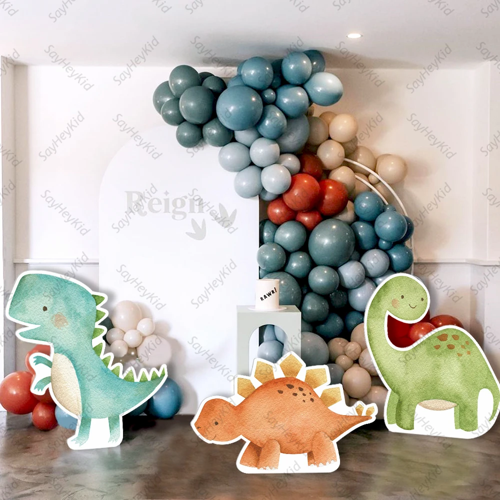 7×5ft Dinosaur 4th Birthday Backdrop Kids Dino-Four Party Decorations Green Leaf Stomp Chomp Roar Dinosaur Background Banner Supplies