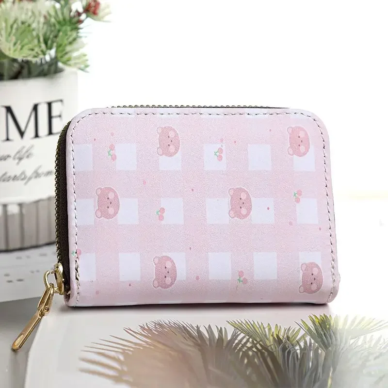 Cartoon Wallet Women Short Cute Small Wallets Student Triple Fold Card Holder Coin Purse Ladies Wallets 5