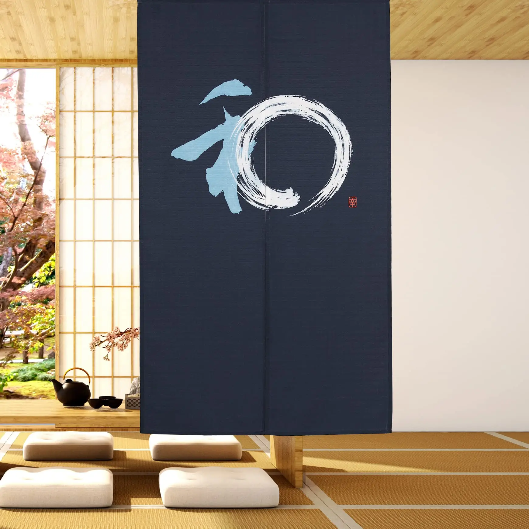 Japanese Noren Doorway Curtain Two Cats Bathing in Hot Spring Door Curtain Tapestry Entrance Feng Shui Door Curtain 3