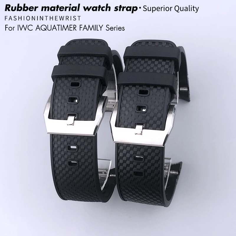 High Quality Rubber Silicone Watch Band For Iwc Aquatimer Automatic