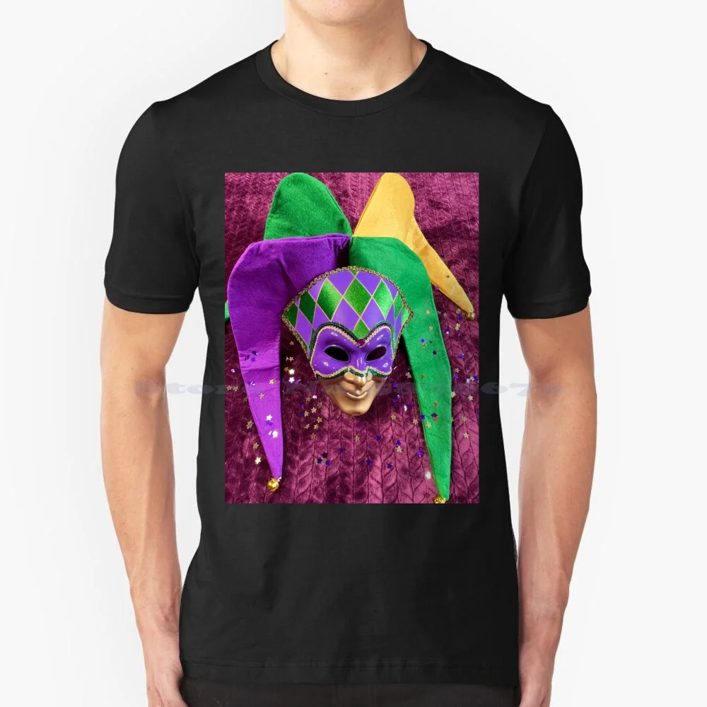 Mardi Gras Carnival Jester 2 T Shirt 100% Cotone Tee Mardi Gras New Orleans Zwr16 Sprint Vodafone Comcast Tv Via Cavo Cellulare