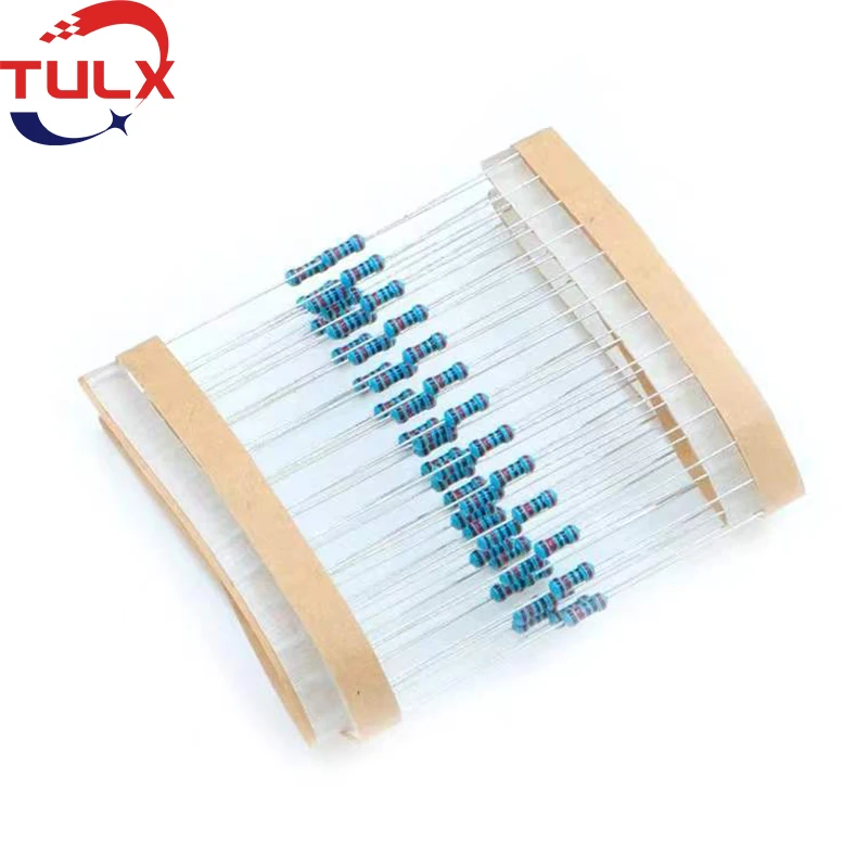 100PCS 1/6W 1% Metal Film Resistor 1R - 1M Ohm 10R 56R 100R 470R 390R 1K 4.7K 68K 100K 470K 680K 1M DIP Color Ring Resistance