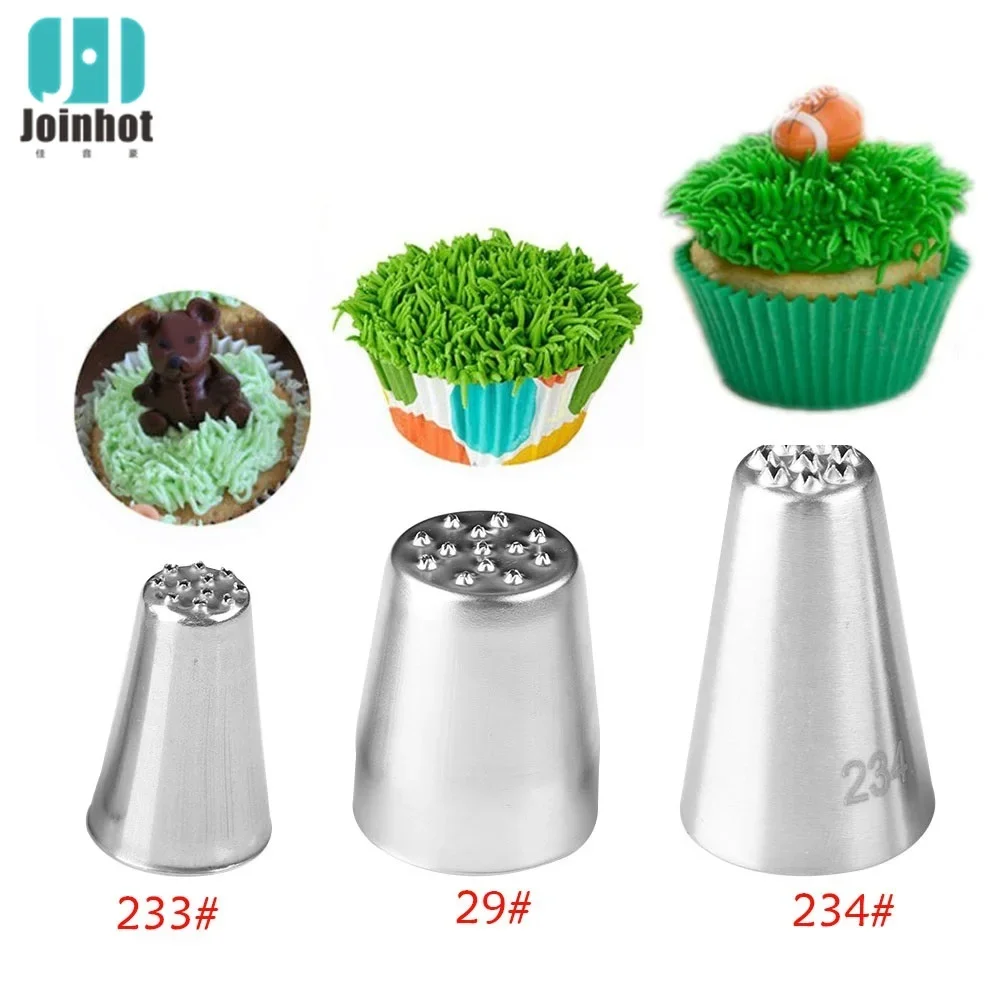 Cake Icing Nozzles Grass Cream Icing 3pcs/set Cupcake Head Cake Decorating Stainless Steel Pastry Decor Tip Piping