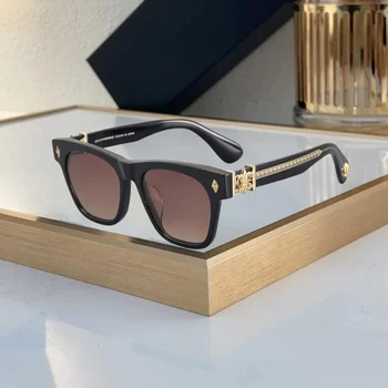 Occhiali da sole da donna in acetato nero retrò designer di marca di lusso modello da viaggio all'aperto festa UV400 occhiali da sole moda uomo di alta qualità 1