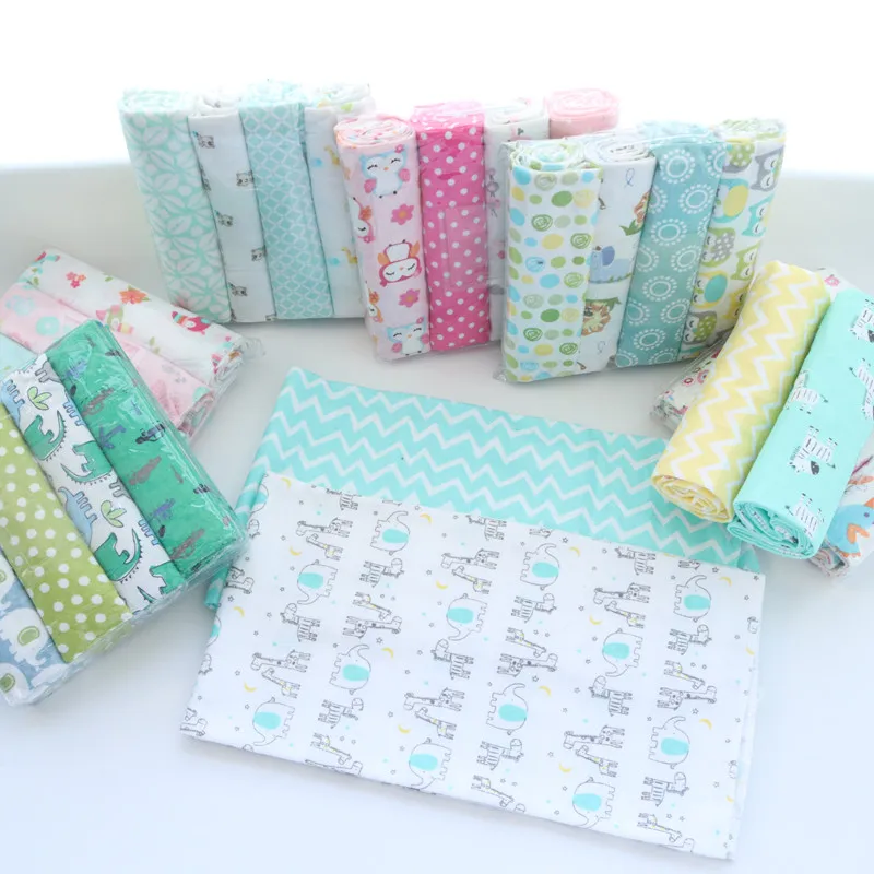 4pcs/pack 76x76cm 100% cotton flannel diapers supersoft receiving baby blanket newborn wrap print blanket swaddle bedsheet