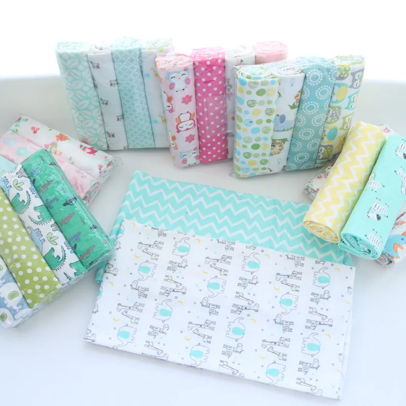 4pcs/pack 76x76cm 100% Cotton Flannel Diapers Supersoft Receiving Baby Blanket Newborn Wrap Print Blanket Swaddle Bedsheet 4