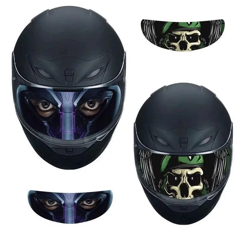 

6 Options Detachable Motorcycle Racing Helmet Lens Sunshade Sticker Cool Decal Helmet Film Personalization