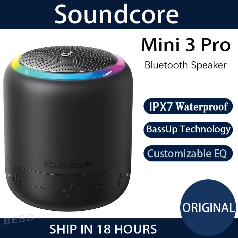 

New Original Soundcore Mini 3 Pro Bluetooth Speaker USB-C BassUp Portable Outdoor Sport Waterproof IPX7 Speaker