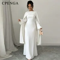 Ramadan Middle Eastern Muslim Women Modest Abaya Dress with Removable Shawl Elegant Dubai Plain Gown Islamic Holiday Outfit
